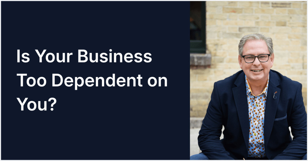 Business dependency question with smiling man.