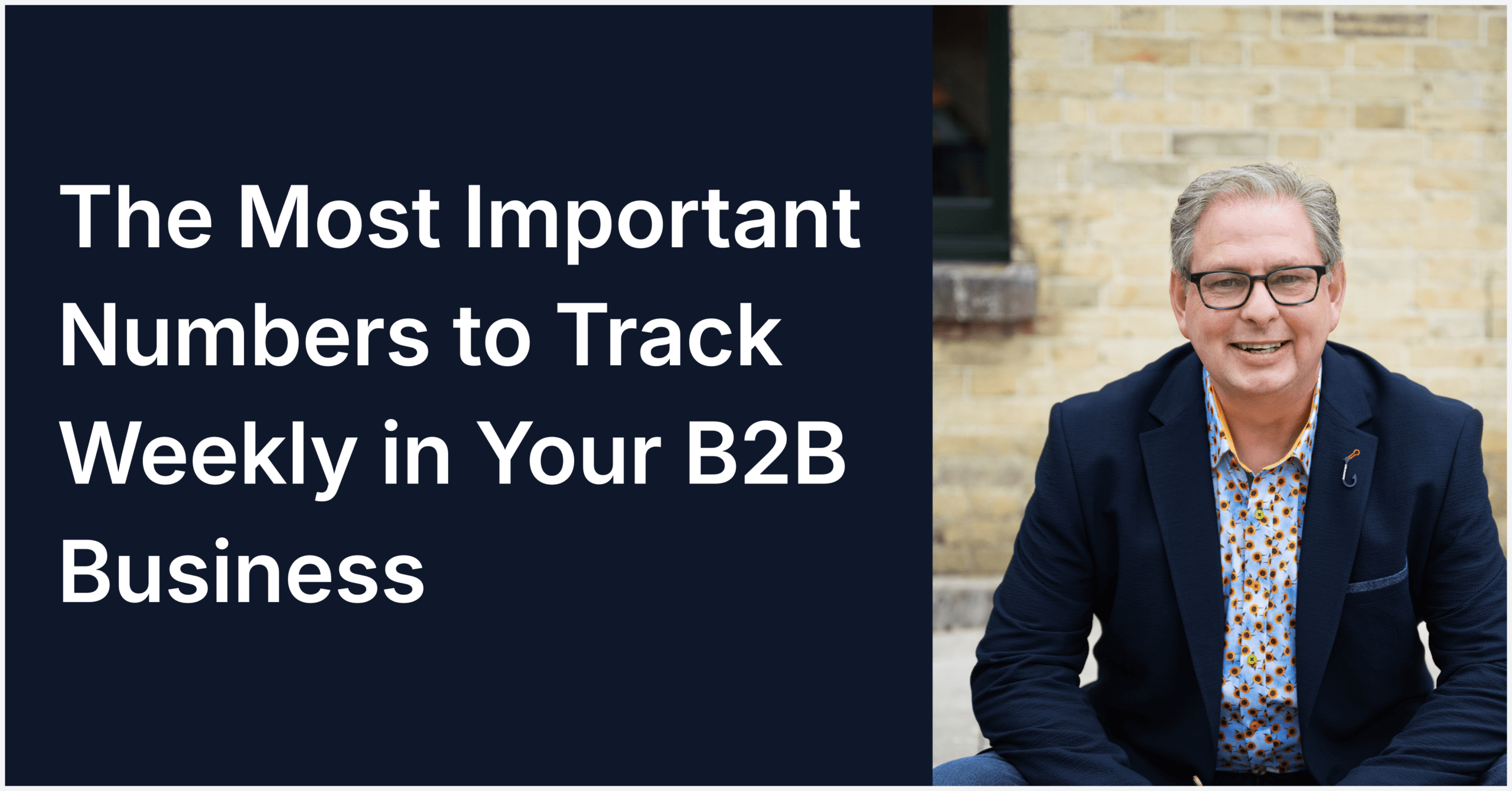 Man discussing B2B business metrics.